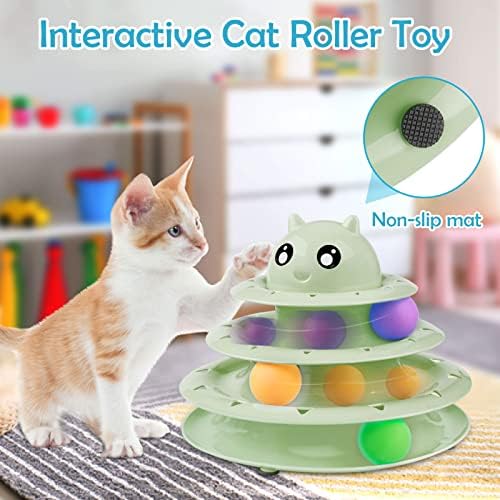 UPSKY 20 PCS Cat Toys Set with Teaser, Mice, Spring, and Various Ball Toys | Puzzle Kitten Toys, Sturdy Structure, Detachable Design, Easy to Assemble, Anti-Slip, Reduces Boredom for Indoor Cats