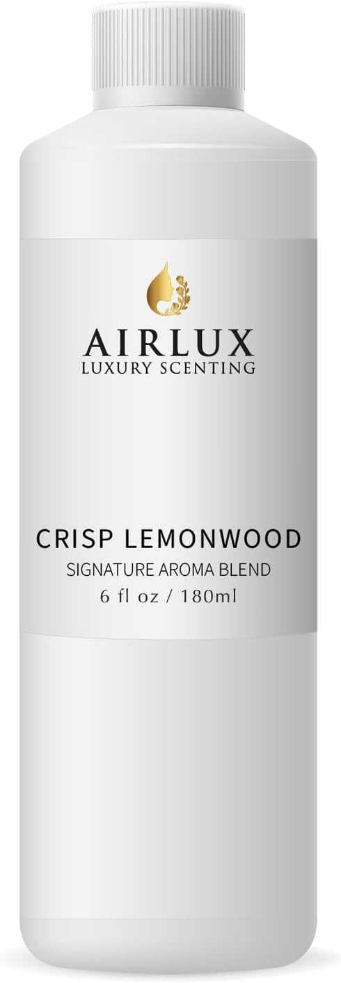 Signature Aroma Oil No. 45 Crisp Lemonwood – Lemon, Lime, Spices – Aroma Oil for Cold Air & Waterless Diffusers and DIY Crafts – 180 mL, 6.1 fl oz Eco Refill Bottle