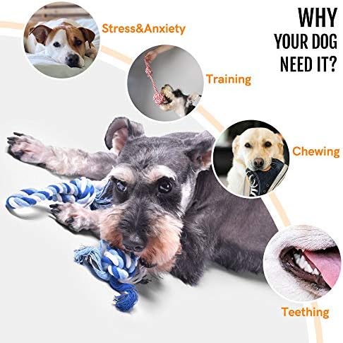 Fida Dog Rope Toys, 4 Pack Cotton Puppy Teething and Chew Toys