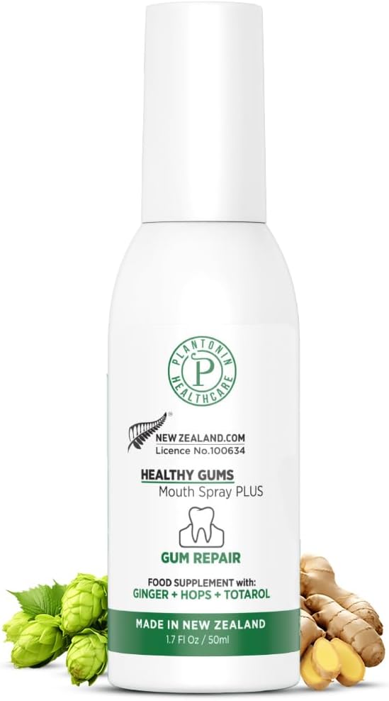 Plantonin Oral Rinse Spray for Gum Disease and Gingivitis Treatment for Adults - 50ml 142 Servings - Alcohol Free Natural Alternate of Toothpaste with Ginger and Totarol - Bleeding Gums Treatment