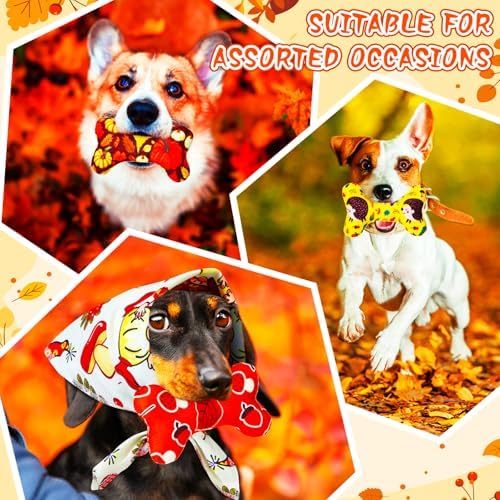 6 Pcs Fall Dog Toys Bone Shaped Thanksgiving Dog Chew Toy