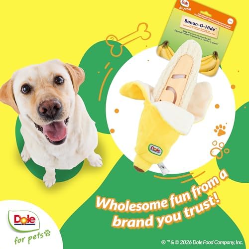 Dog Puzzle Toy with Squeaker, Banana Snuffle Dog Treat Toy for Small and Medium Dogs, Dog Enrichment Toys