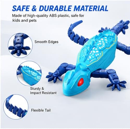 Gecko Rush Cat Toy, Remote Control Wall Climbing Cat Toy for Indoor，Blue