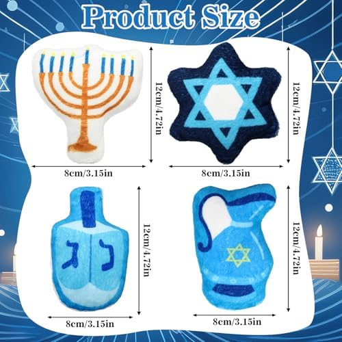 Soulchen Hanukkah Style 4 Pcs Catnip Silvervine Cat Toys Chew