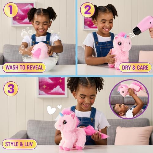 ScruffaLuvs Unicorn Scruffs Plush Toy, Wash to Reveal 1 of 4 Unicorns