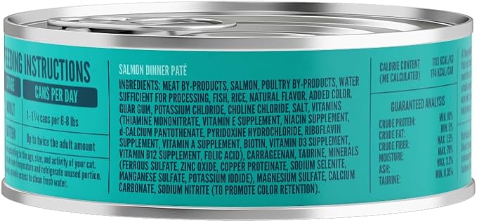 A Strong Heart Cat Food, Salmon Dinner Paté, 5.5oz, 24pk | Real salmon paté, made in USA, all life stages, everyday value