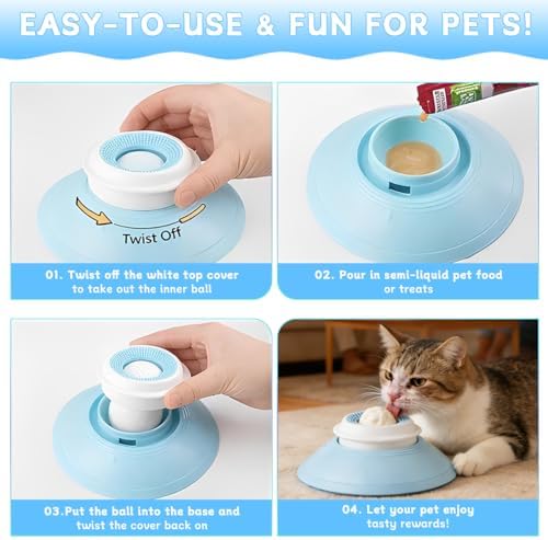 2026 New Dog Lick Ball, Slow Feeder Treat Dispenser, Non-Slip Interactive Enrichment Licking Toy for Dogs and Cats, Puzzle Food Dispensing Sphere (Yellow)