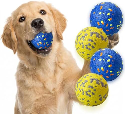 Dog Ball Toys Dog Tennis Ball for Aggressive Chewers Indestructible Bouncy Lightweight Water Toy Fetch Ball for Large Medium and Small Dog