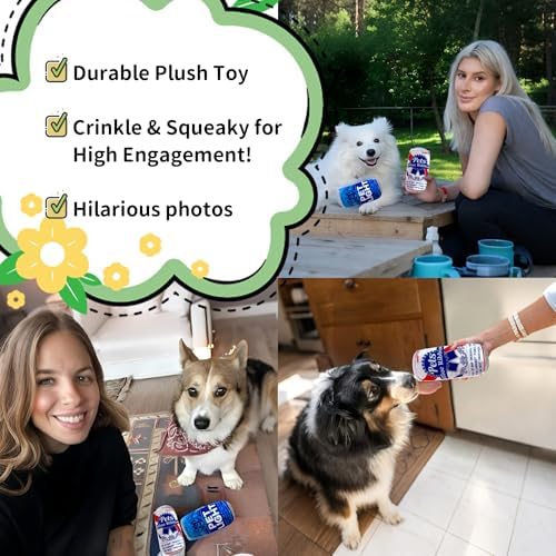 Plush Dog Toy, Squeaker Funny 2 Pack Beer Dog Toys
