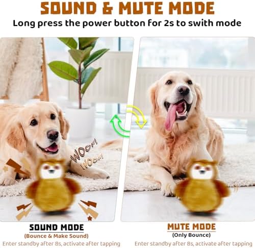 Interactive Dog Toys Rechargeable Moving Puppy Toys to Keep Them Busy, Touch Activated Puppy Toys, Puppy Dog Birthday Gifts, Electric Plush Entertainment Toy for Small & Medium Dogs