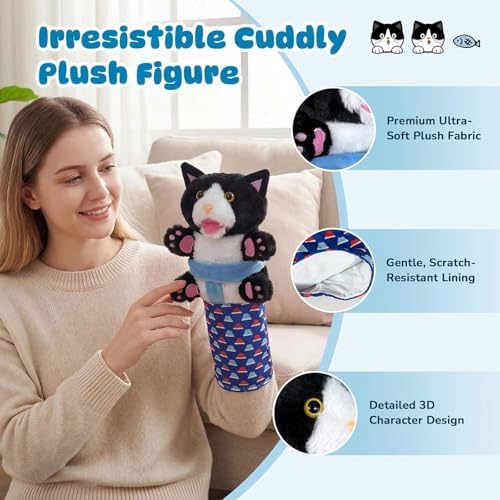 Interactive Cat Toys Cute Play Set with Wrestling Glove, Karate Kitty, Catsumo, Wrestling Puppet, Fun Interactive Toy for Indoor Cats & Kittens (cat02)