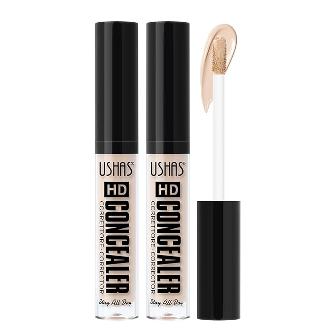 USHAS 2PCS Concealer Makeup, Lightweight, Full Coverage, Long Lasting, Conceals, Matte Liquid Foundation for Face, Eye, and Acne Scar Cover (S12, 2PCS)