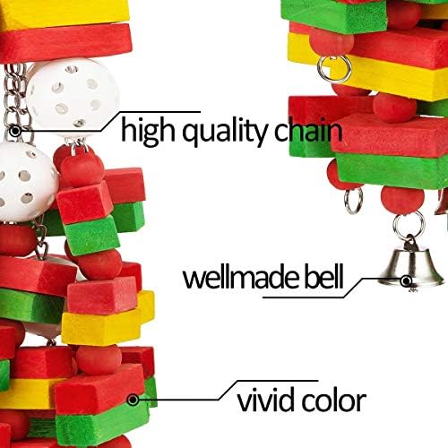 GPY Bird Toys for Parakeets, 22in Multi-Color Large Bird Toys for Parrots