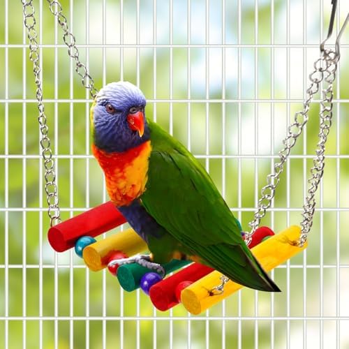 Bird Hoop Swing and Parakeet Toys,Natural Sola Balls,Shredding Hanging Toy