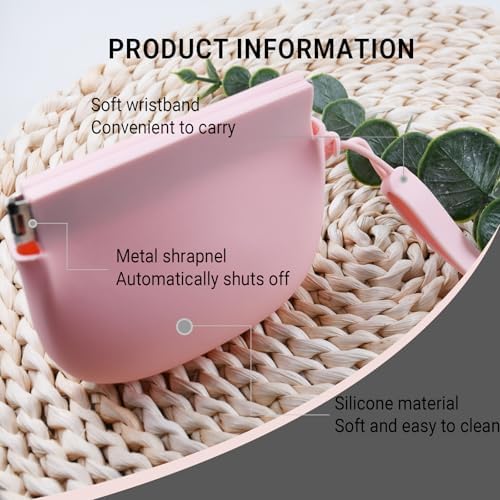 Silicone Dog Treat Pouch Portable Snack Pouch (Pink & Grey)