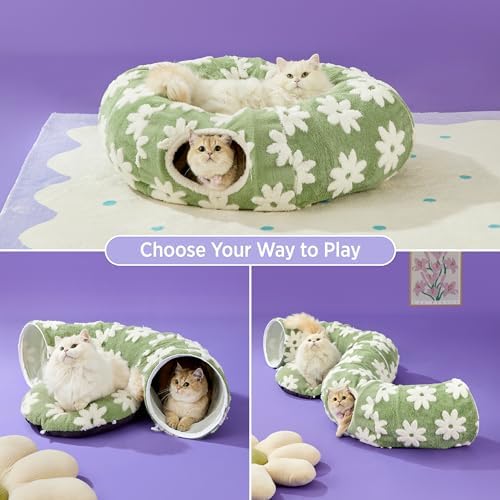 Lesure Donut Cute Jacquard Cat Tunnel Bed Kitten Toys for Puppy Bunny
