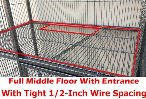 XX-Large 37"x24"x63"H Two Full Story Deluxe Double Unit Critter Cage Extra Large Double Large Front Doors Tight 1/2-inch Wire Spacing for Feisty Ferret Hammock Chinchilla Cat Sugar Glider On Wheels