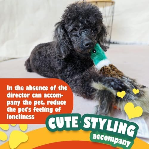 ALL FOR PAWS Duck Squeaky Doy Toy, Duck Dog Toy for Medium Large Breed, Puppy Fetch Toy with Squeaker, Plush Chew Dog Toy, 18 x 9.1 x 3.9 inches, Classic - Mallard L