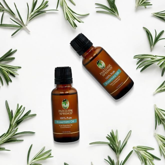 Paradise Springs Rosemary Essential Oil, 100% Pure and Natural Rosemary Essential Oil for Diffusers for Home Aromatherapy, Massage, Humidifiers, 1oz (30ml)