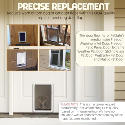 TonGass PAC11-11038 Medium Dog Door Flap Replacement | 8"x12.44" Pet Door Replacement Flap with Magnetic Closure for PetSafe Freedom Dog & Cat Door, Weather-Proof & Warp-Resistant