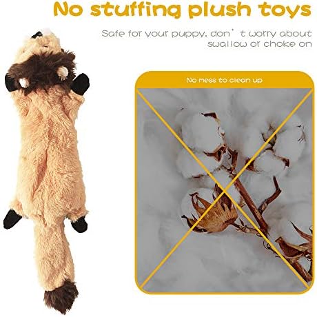 Dog Squeaky Chew Toys No Stuffing Soft Plush for Small Medium Large Breed | Best Birthday Gifts to Keep Them Busy Chewer Teething Chewing Fetch Interactive Squeakers Pet Supplies Bundle Tough Durable