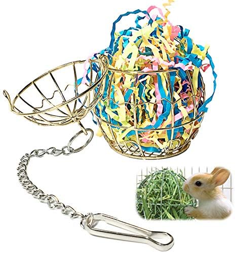 La La Pet® 2 Pack Rabbit Hay Feeder Hanging Guinea Pig Hay Feeder for Cage Bird Parrot Foraging Toys Bunny Grass Manger Holder Rack Feeding Dispenser for Small Animals Chinchilla