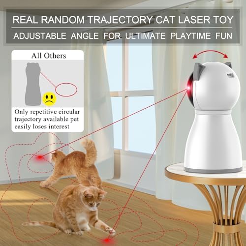 YVE LIFE Interactive Cat Toys Laser for Indoor Cats,Automatic Kitten Toys | 4th Gen Motion Activated Real Random Trajectory Laser Pointer Cat Toy, USB Rechargeable Cat Enrichment Toys