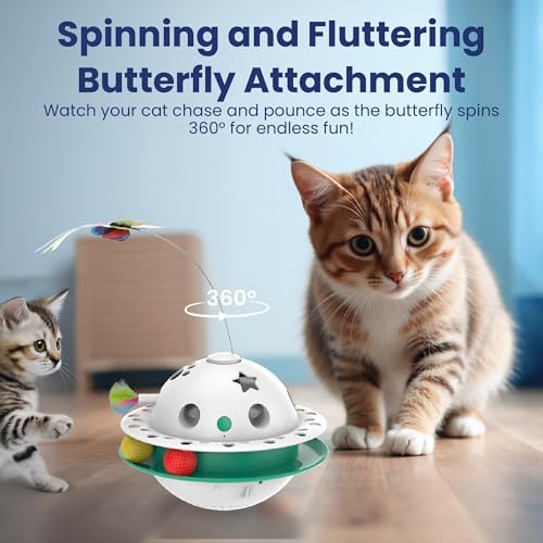 PAWSPIK Triple Chase Tumbling 4-in-1 Interactive Cat Toy with Catnip Ball