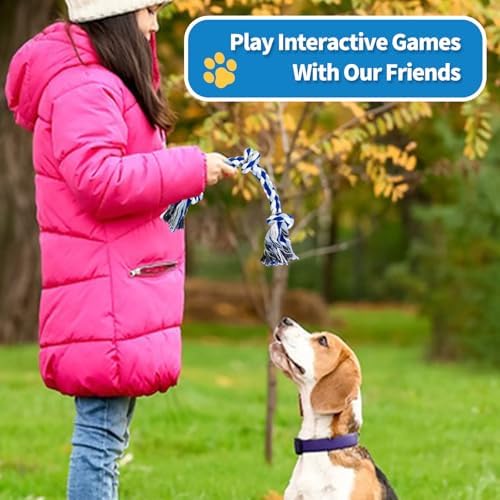 WDZZHOT [2 Pack] Dog Rope Toys, Dog Chew Toy for Medium and Small Dogs, 3 Knots Heavy Duty Puppy Rope Toy, 100% Cotton Tug of War Dog Toys for Boredom, Teeth Cleaning