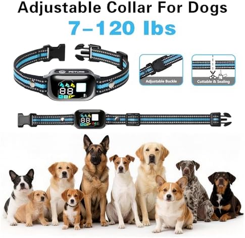 Dog Shock Collar with Remote Control for 3 Dogs (7-120Lbs), Auto Bark Collars for Large Medium Small Dogs, 3300ft Waterproof E Collar with Beep(9 Tone), Vibration(1-16) and Humane Shock (1-99) Modes