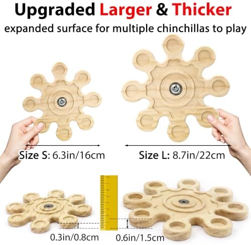 Upgraded Larger & Thicker Rotating Kiln-Dried Wood Chinchilla Toy