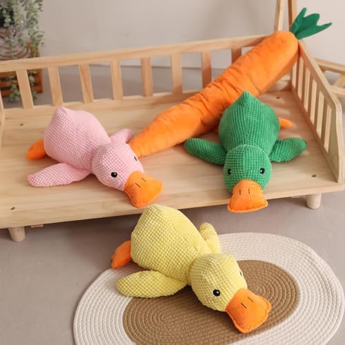 Mellow Dog Calming Duck, 2026 New Yellow Duck Dog Toy, The Mellow Ducks Calming Pillow, Dogs Ducks Toy with Quacking Sound for Indoor Dogs-Green