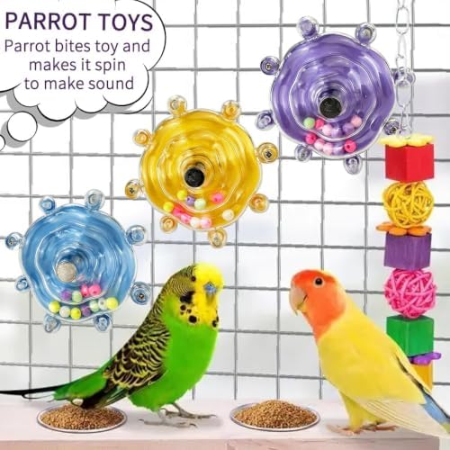 Budgie Toys, Parakeet Training Toy, Interactive Bird Educational Toy For Small Birds, Cockatiel Toys, Fun Parakeet toys, Lovebird toys, Quaker Parrot toys, Bird Toys For Conures, Sun Conure toys（2PCS）