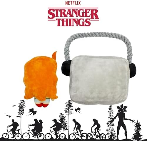 design LAB, Inc. Stranger Things Official Merchandise | Cool Toys for Dogs with Rope for Tug of War, Stuffed Animal Plush Toys with Squeakers | Max & Music 2-Pack Set | Interactive Toys