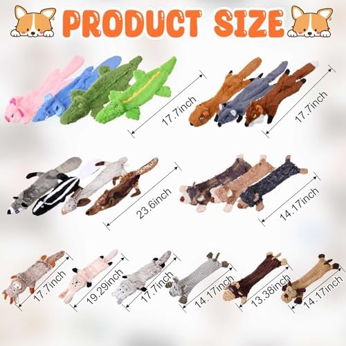 Outus 20 Pcs No Stuffing Dog Squeaky Toys Bulk, Cozy