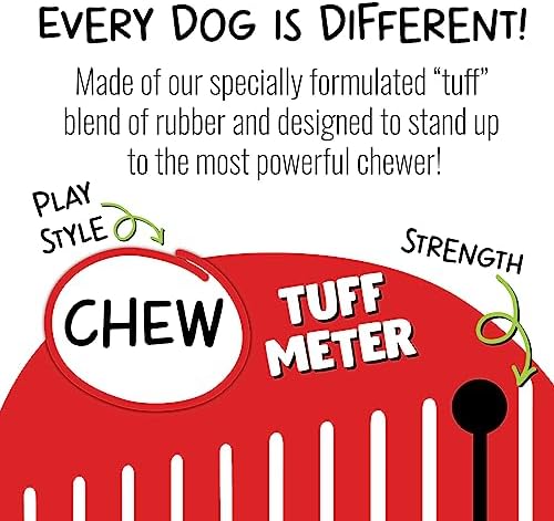 Jolly Pets Tuff Teeter Treat-Dispensing Bouncing Dog Toy, 5 in, Red