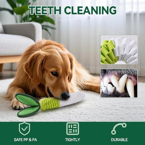 AUSCAT 2PCS Carrot Dog Rope Toy, Durable Tug of War Toy with Squeaker, Braided Teething Toys for Small Medium Large Dogs