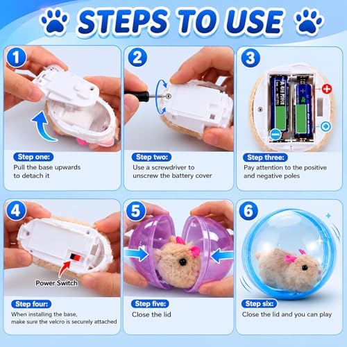 2026 New Self-Rolling Interactive Cat Ball Realistic Animal Automatic Moving Rolling Cat Ball 360° Rolling Spin Moving Cat Ball Fun Indoor Interactive Pet Ball for Cats Dogs Chasing (Blue, Mouse-A)