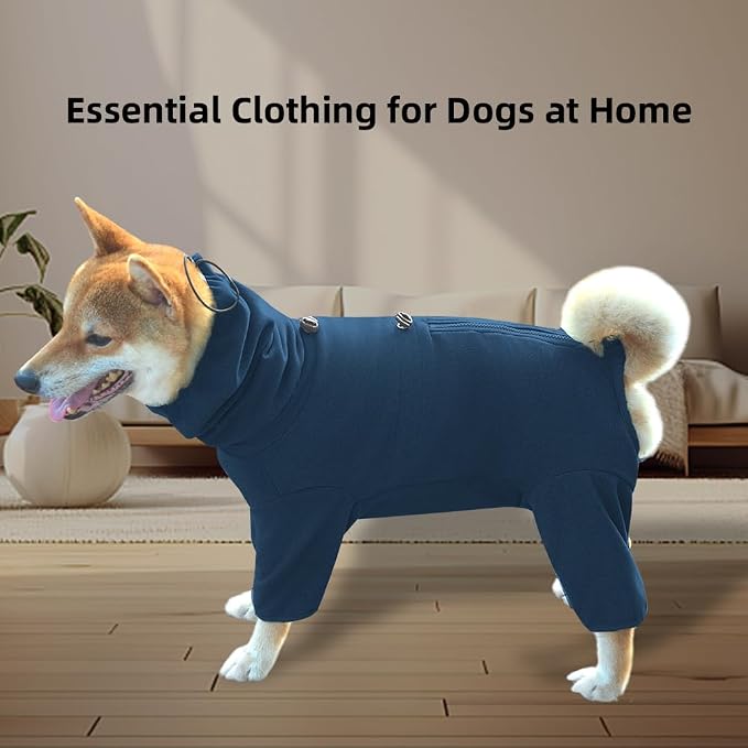 Dog Pajamas for Large Dogs,Extra Large Stretch, Suitable for Adult, Medium-Sized Dogs, Large Pet Jumpsuit Four-Legged Dog Clothes, Pet Clothing. (Blue, 2XL)