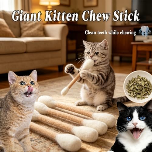 Giant Cotton Swabs Cat Toys with Catnip 6 Pk (A)