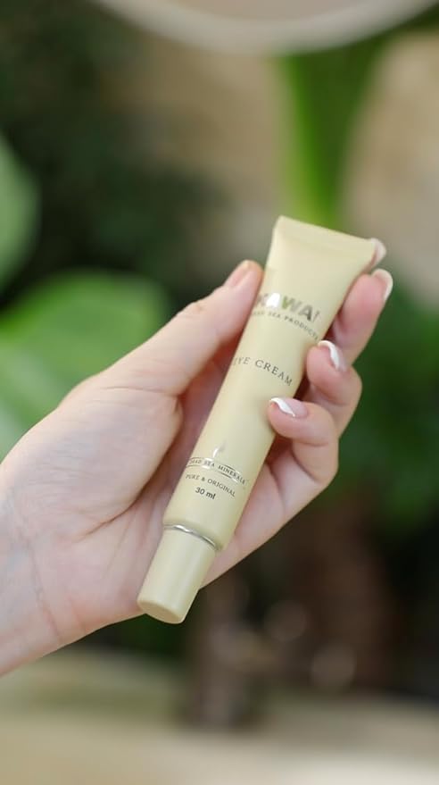 KAWAR Dead Sea Eye Cream with Retinol, Collagen, Argan Oil & Caffeine, Targets Dark Circles, Puffiness & Fine Lines, Enriched with Dead Sea Minerals, Vegan Eye Cream for Women & Men, 1 oz