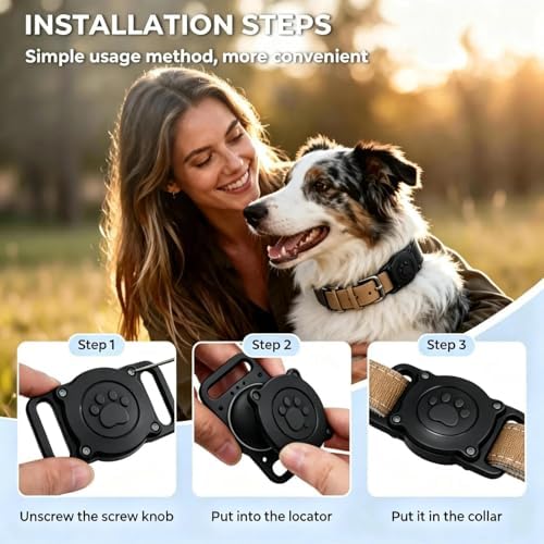 GPS Dog Tracker Collar (iOS & Android), No Monthly Fee Pet Activity Tracker