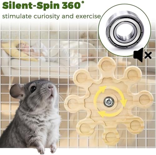 Rotating Chinchilla Chew Toys and 250g(0.55lb) Organic Apple Sticks