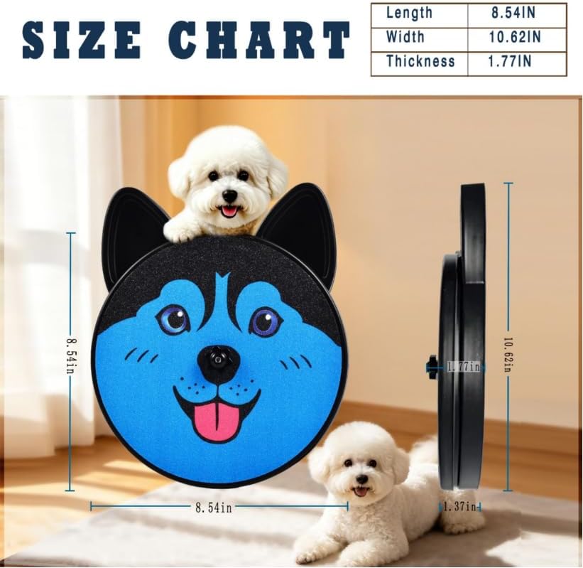 Dog Nail Scratch Board with Treat Boxs, RotatingTreat-Dispensing Paw Scratcherwith Replaceable Sandpaper & 4Nano Anti-Slip Tabs for SmallBreeds, Easy-Clean PET Material