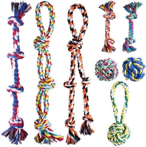 Aitmexcn Large Dog Toys for Aggressive Chewers, 8 Pack Dog Rope Toys