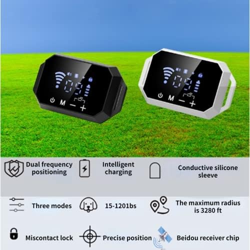 Dog Bark Collar,Rechargeable Smart Barking Collar with Remote 3280FT, Anti Barking Training Collar with Sensitivity Beep Vibration Shock, Bark Shock Collar for Large Medium Small Dogs (White)