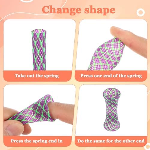 50 Pcs Fun Tubes Cat Toy Kitty Spring Coil Toys Colorful Indoor Interactive Mesh Telescopic Cats Tube for Attract Pet to Hunt Swat Bite Chase Pounce Scratching