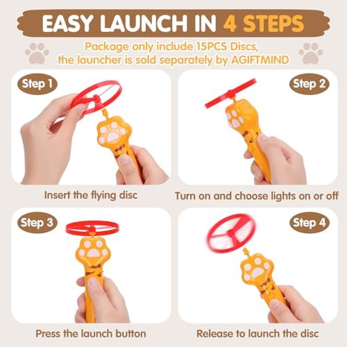 15 PCS Flying Spinners for Disc Launcher Interactive Cat Fetch Toy