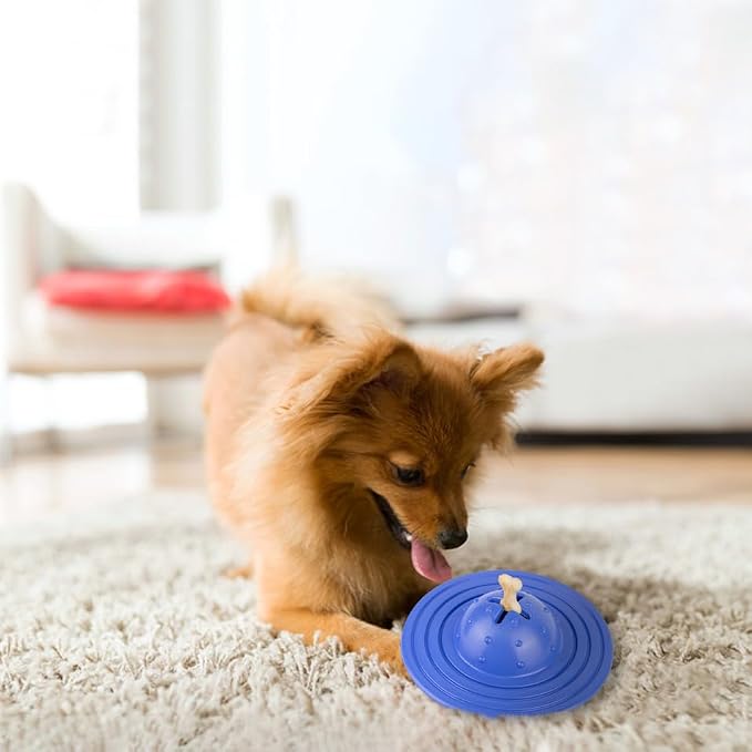 Fuzzl Eco Rubber Chuck & Treat Sky Saucer - Orange - Long Lasting Dog Chew Toys for Aggressive Chewers Strong Dog Toy for Dogs Durable Puppy Toys