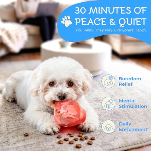 Ruffoo NibbleFru Dog Treat Dispenser Toy, Soft TPR Interactive Puzzle Toy for Boredom Relief & Separation Anxiety, Mental Stimulation Slow Feeder to Keep Small Medium Dogs and Puppies Busy